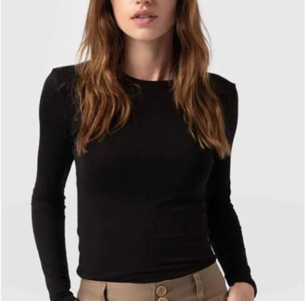 Old Navy Top Classic Long Sleeve Black Basic